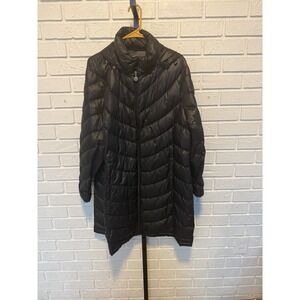 Calvin Klein Packable Lightweight Duck Down Puffer Coat Black XXL Long Chevron